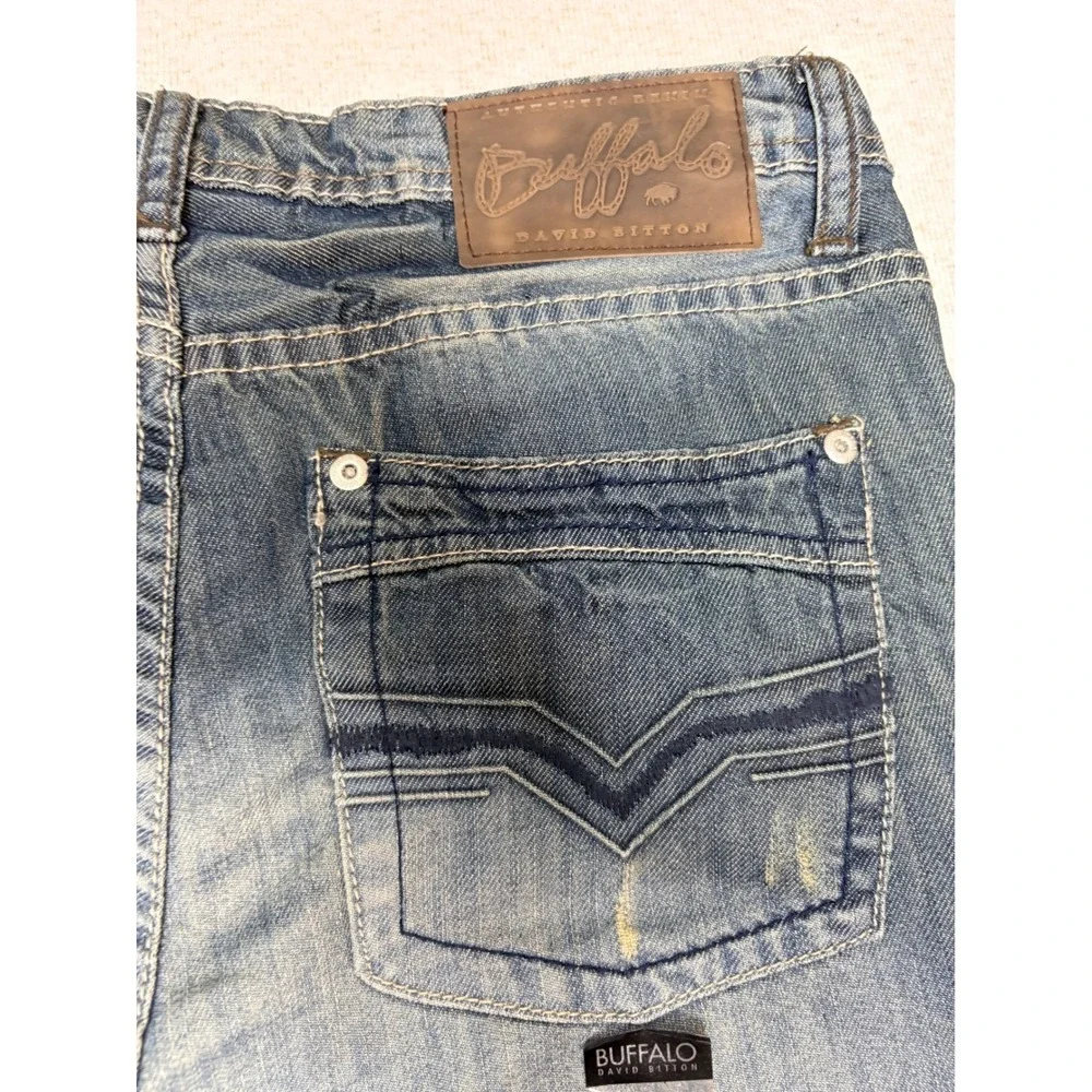 Buffalo David Bitton Driven Slim Straight Jeans Mens 20 Medium Wash Denim NWT